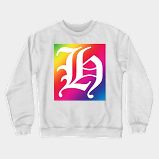 Rainbow White Letter H Crewneck Sweatshirt